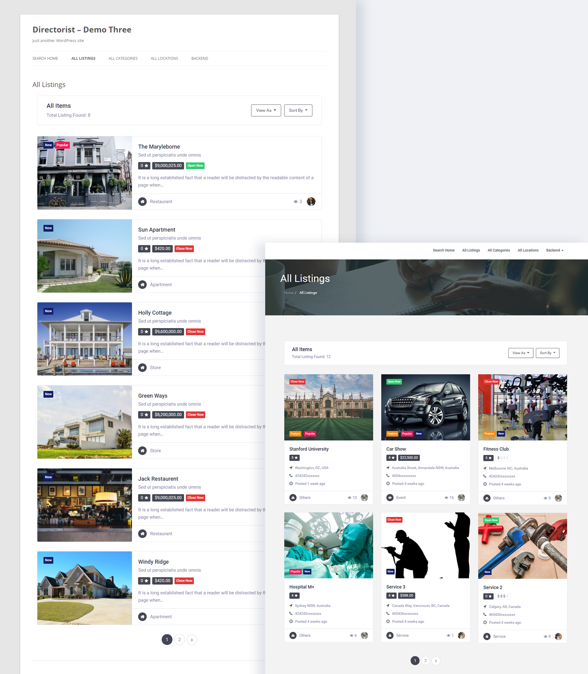 all listing