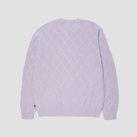 HUF Grid Crew Sweater Dust Purple