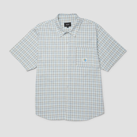 HUF Total Eclipse Shortsleeve Plaid Shirt Light Blue