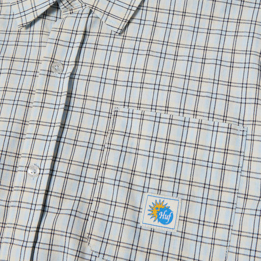 HUF Total Eclipse Shortsleeve Plaid Shirt Light Blue