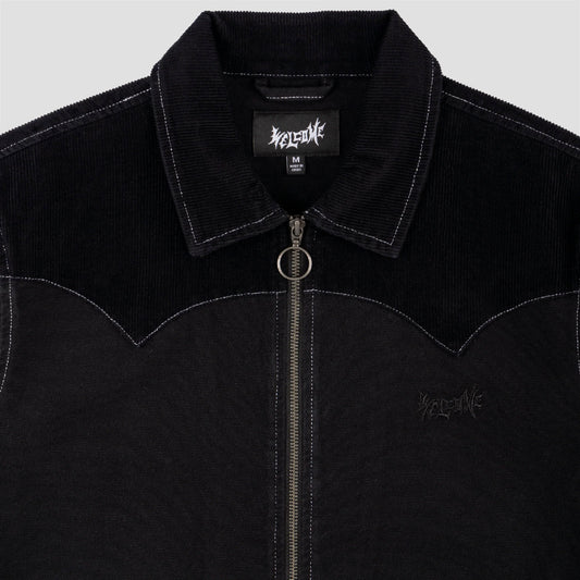 Welcome Outlaw Western Yoke Canvas Zip Jacket Black