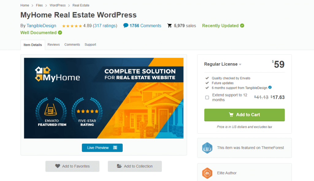 MyHome real estate directory theme