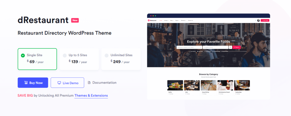 Restaurant Directory WordPress Themes - dRestaurant