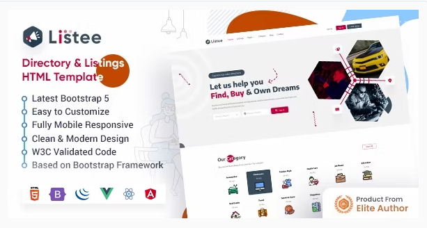 Best Classified Website Templates- Listee